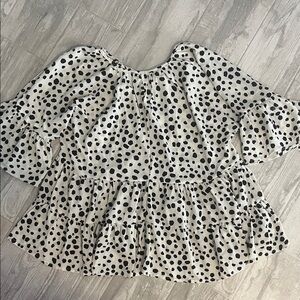 SHEIN Monochrome Polka Dot Top